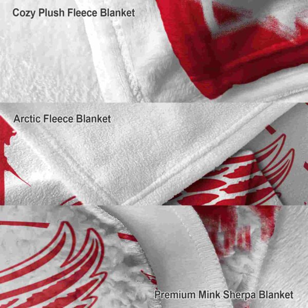 detroit red wings splatter effect red blanket premium grade