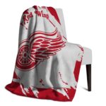 detroit red wings splatter effect red blanket top rated