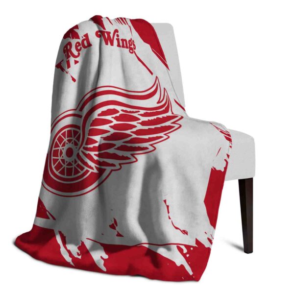 detroit red wings splatter effect red blanket top rated