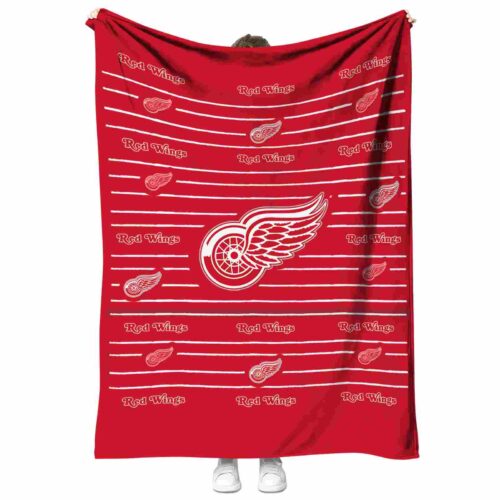 detroit red wings striped pattern red blanket best selling