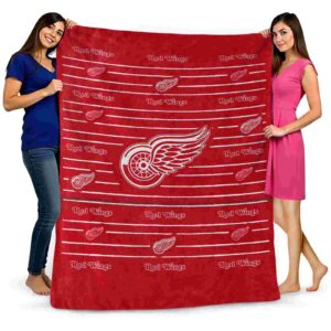 detroit red wings striped pattern red blanket fashion forward