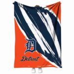 detroit tigers brushstrokes navy white blanket best selling
