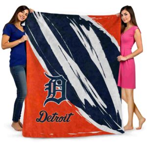 detroit tigers brushstrokes navy white blanket fashion forward