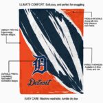 detroit tigers brushstrokes navy white blanket new arrival