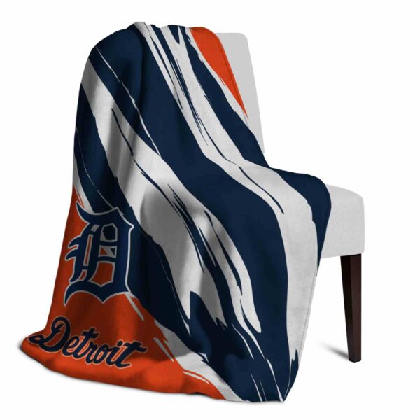 detroit tigers brushstrokes navy white blanket top rated