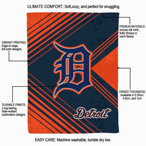 detroit tigers diagonal stripes navy blanket new arrival