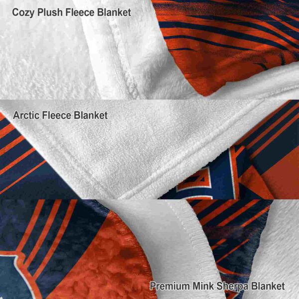 detroit tigers diagonal stripes navy blanket premium grade
