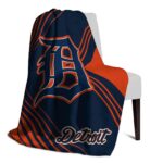 detroit tigers diagonal stripes navy blanket top rated