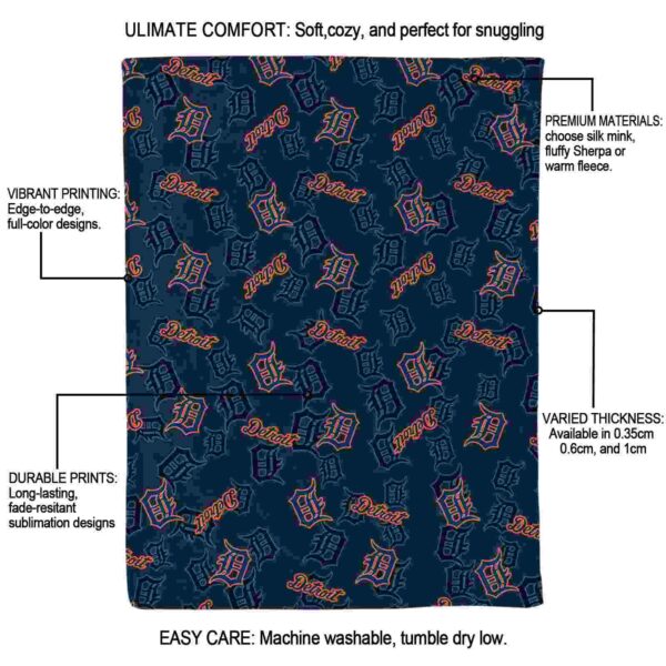 detroit tigers diehard fans navy blanket new arrival