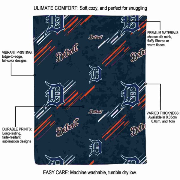 detroit tigers fan spirit navy blanket new arrival