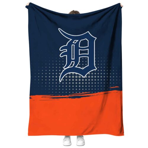 detroit tigers gradient dots navy blanket best selling