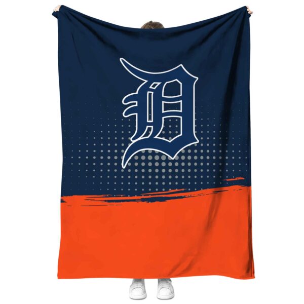 detroit tigers gradient dots navy blanket best selling