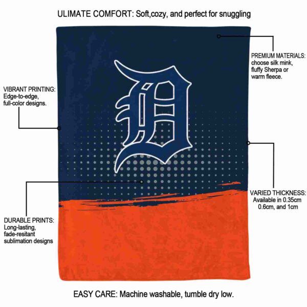 detroit tigers gradient dots navy blanket new arrival