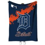 detroit tigers grunge texture navy blanket best selling