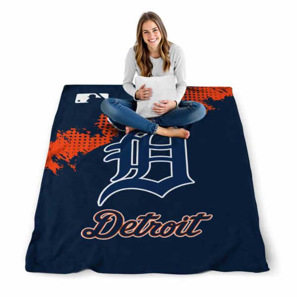 detroit tigers grunge texture navy blanket high quality