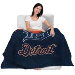 detroit tigers grunge texture navy blanket latest model