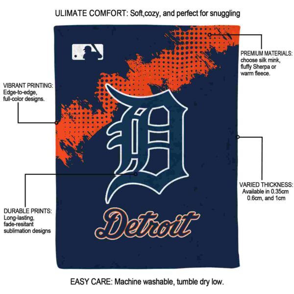 detroit tigers grunge texture navy blanket new arrival
