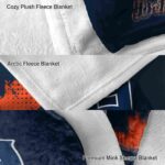 detroit tigers grunge texture navy blanket premium grade