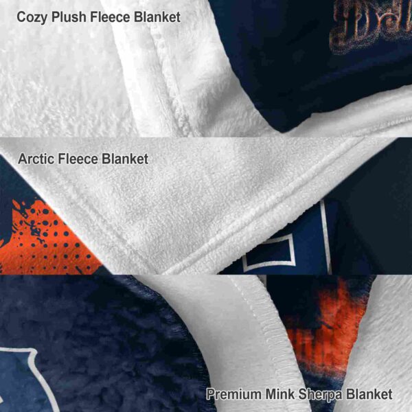 detroit tigers grunge texture navy blanket premium grade