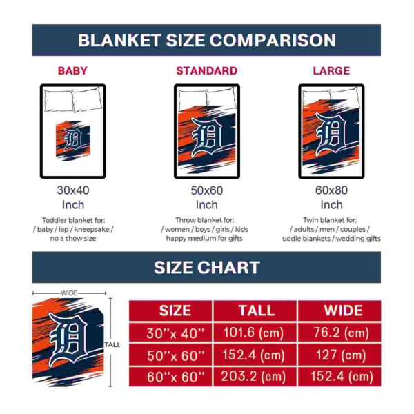 detroit tigers paint streaks navy white blanket trendy