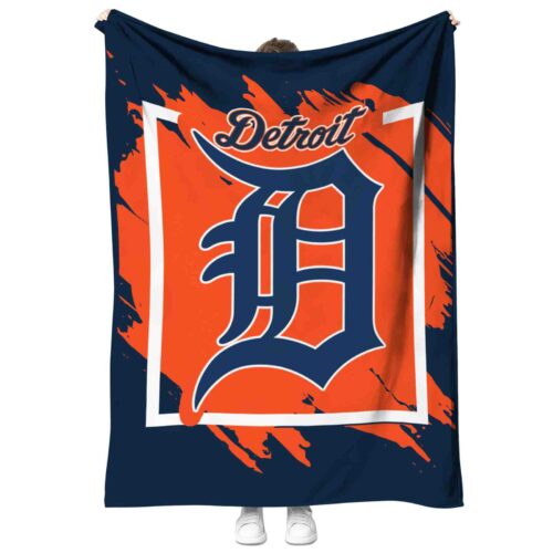 detroit tigers splatter effect navy blanket best selling