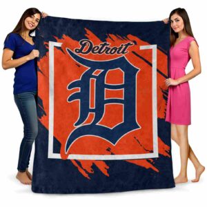 detroit tigers splatter effect navy blanket fashion forward