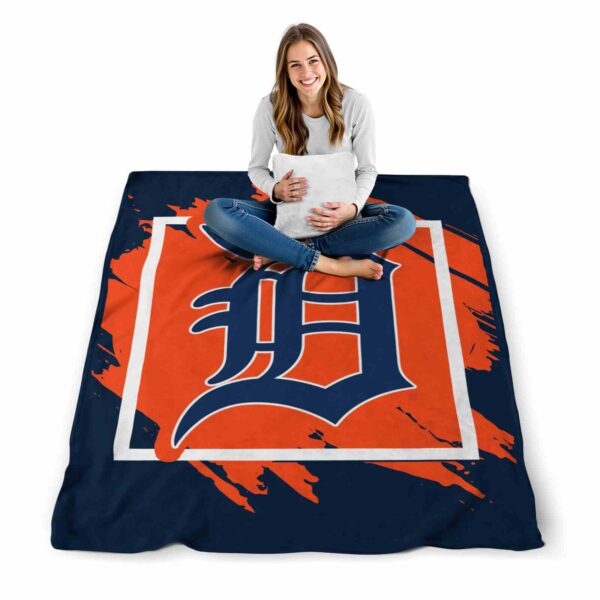 detroit tigers splatter effect navy blanket high quality