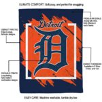 detroit tigers splatter effect navy blanket new arrival