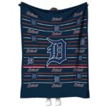 detroit tigers striped pattern navy blanket best selling