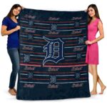 detroit tigers striped pattern navy blanket fashion forward