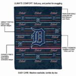 detroit tigers striped pattern navy blanket new arrival