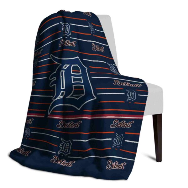 detroit tigers striped pattern navy blanket top rated