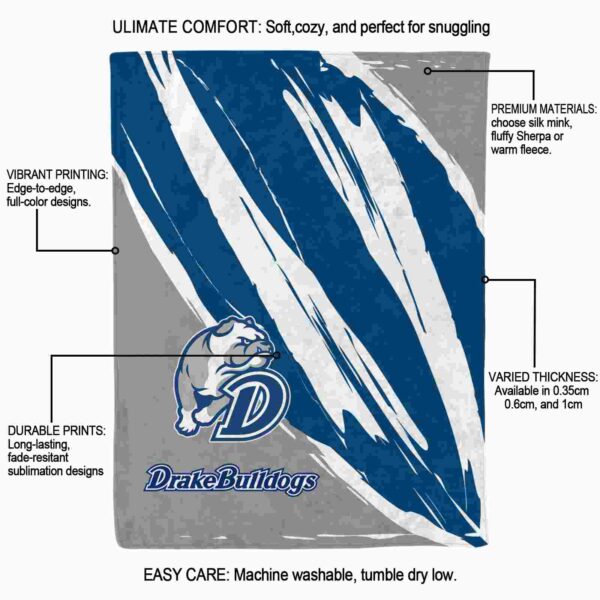 drake bulldogs brushstrokes blue white blanket new arrival