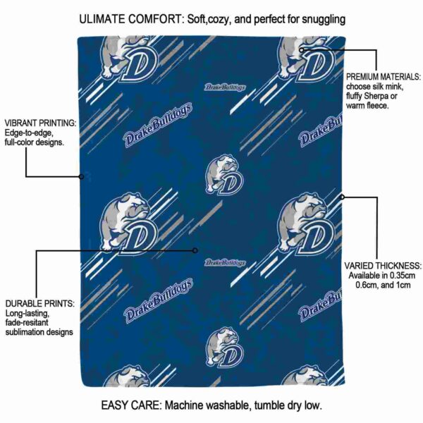 drake bulldogs fan spirit blue blanket new arrival