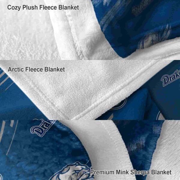 drake bulldogs fan spirit blue blanket premium grade
