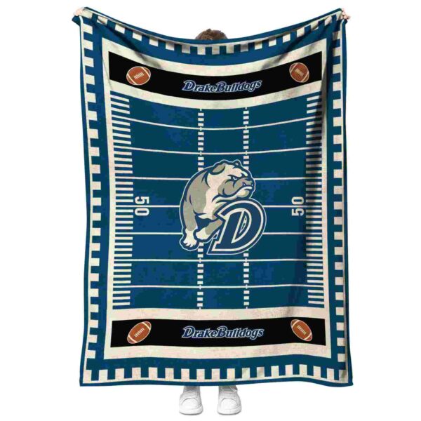 drake bulldogs football field blue blanket best selling