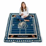 drake bulldogs football field blue blanket high quality