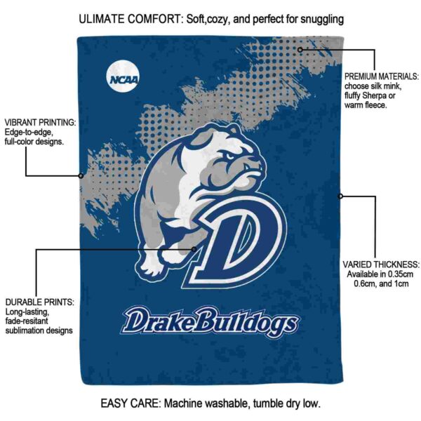 drake bulldogs grunge texture blue blanket new arrival