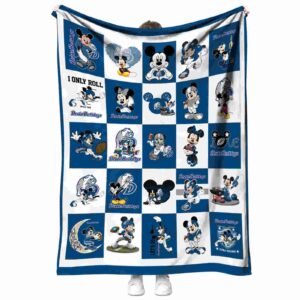 drake bulldogs mickey minnie blue white blanket best selling