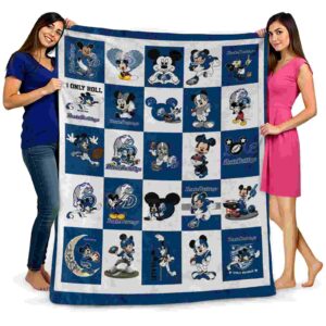 drake bulldogs mickey minnie blue white blanket fashion forward