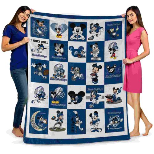 drake bulldogs mickey minnie blue white blanket fashion forward