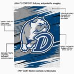 drake bulldogs paint streaks blue white blanket best selling