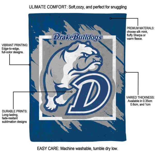 drake bulldogs splatter effect blue blanket new arrival
