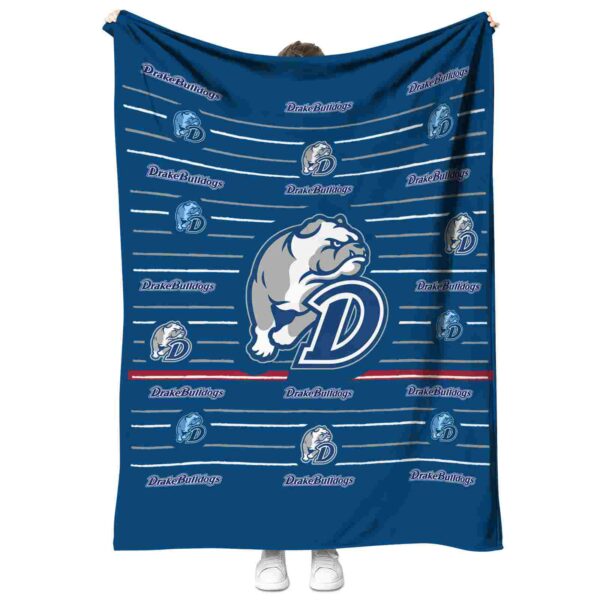 drake bulldogs striped pattern blue blanket best selling