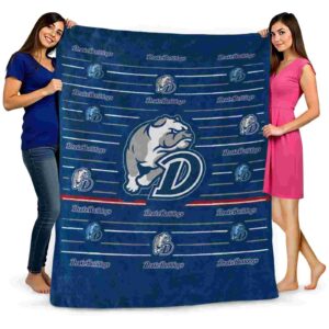 drake bulldogs striped pattern blue blanket fashion forward