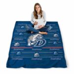 drake bulldogs striped pattern blue blanket high quality