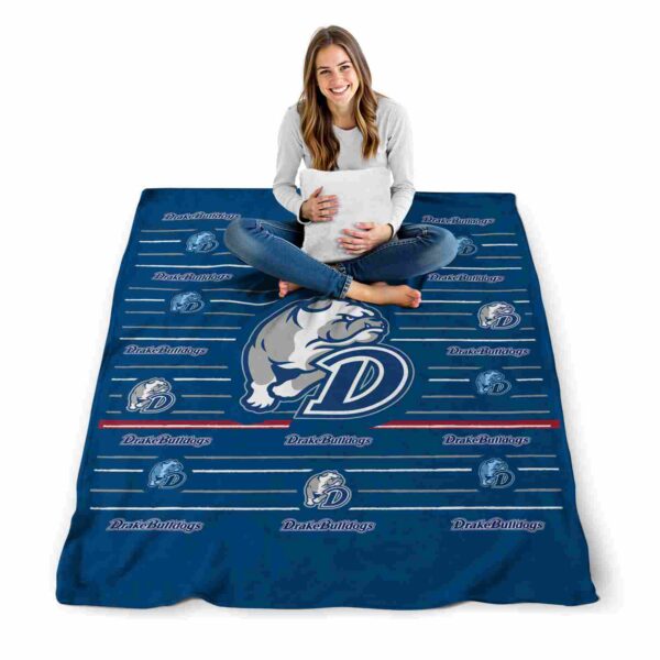 drake bulldogs striped pattern blue blanket high quality