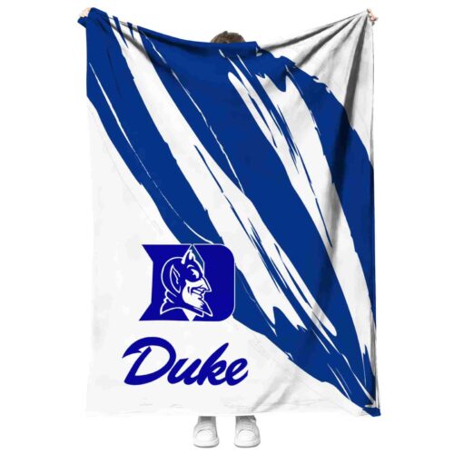 duke blue devils brushstrokes blue white blanket best selling