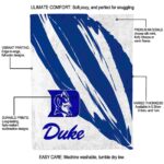 duke blue devils brushstrokes blue white blanket new arrival