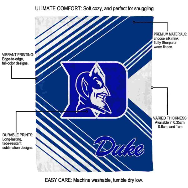 duke blue devils diagonal stripes blue blanket new arrival